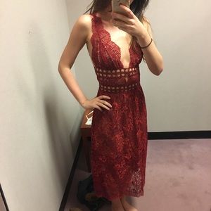 For love & lemons mon cheri midi dress